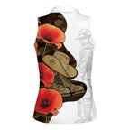 Australia ANZAC Day Women Sleeveless Polo Shirt Boots And Slouch Hat Lest We Forget - Aussie Hoodie