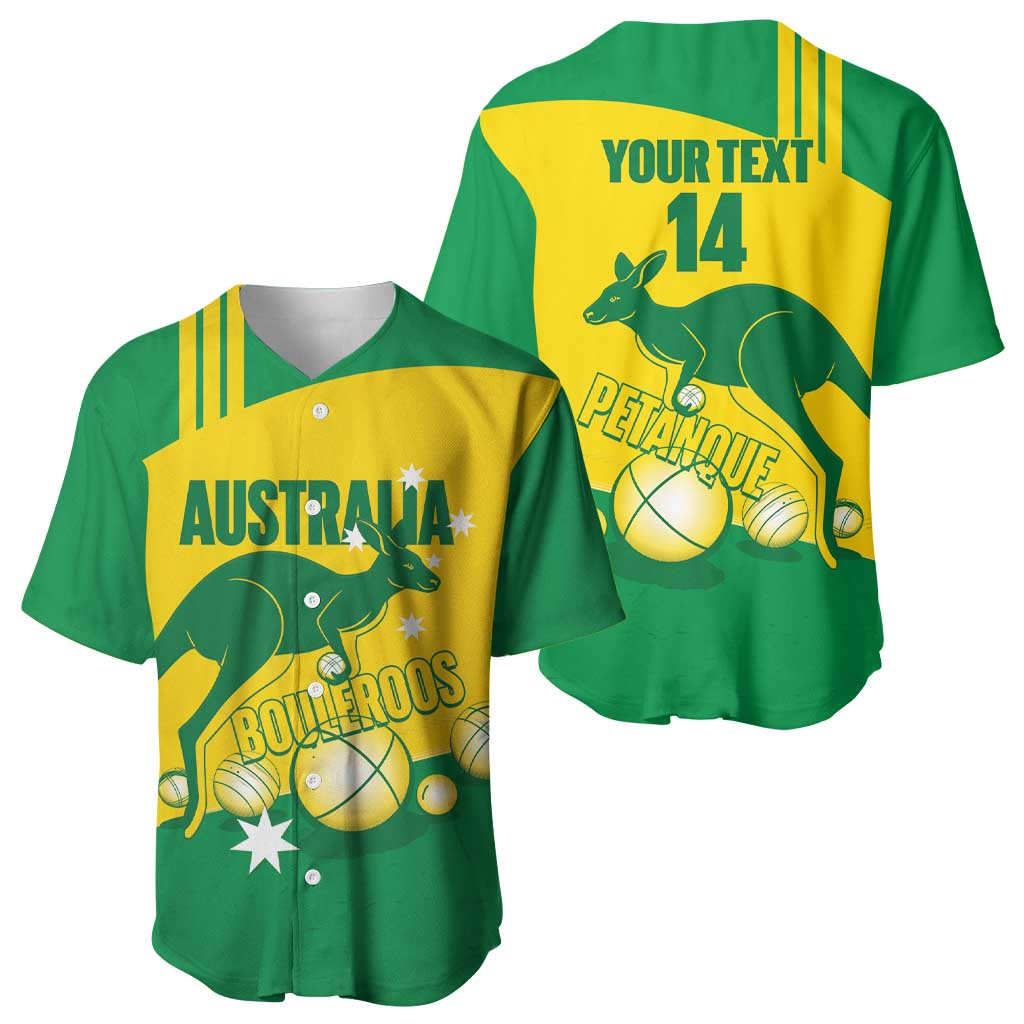 Custom Australia Petanque Baseball Jersey Aussie Kangaroo Bouleroos National Color