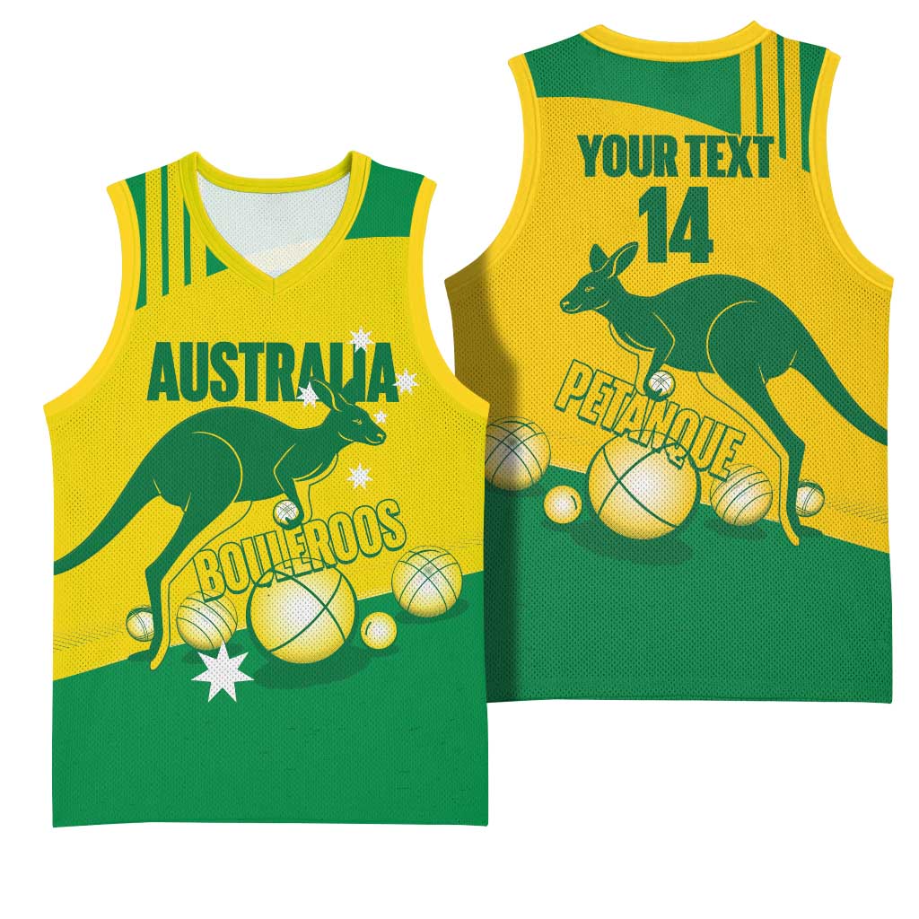 Custom Australia Petanque Basketball Jersey Aussie Kangaroo Bouleroos National Color