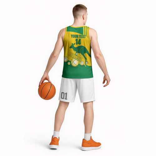 Custom Australia Petanque Basketball Jersey Aussie Kangaroo Bouleroos National Color