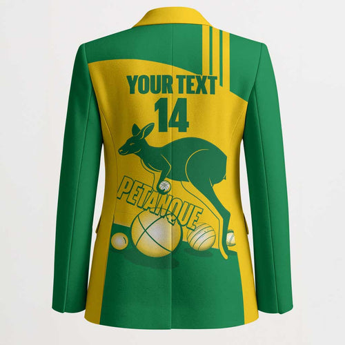 Custom Australia Petanque Blazer Aussie Kangaroo Bouleroos National Color