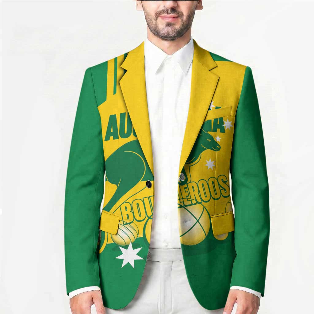Custom Australia Petanque Blazer Aussie Kangaroo Bouleroos National Color