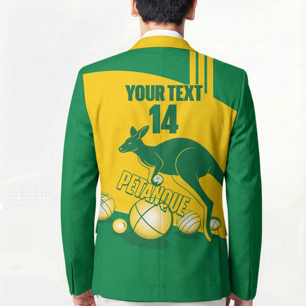 Custom Australia Petanque Blazer Aussie Kangaroo Bouleroos National Color