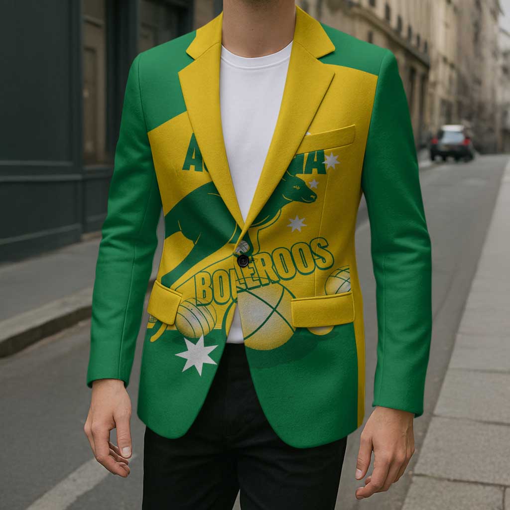 Custom Australia Petanque Blazer Aussie Kangaroo Bouleroos National Color
