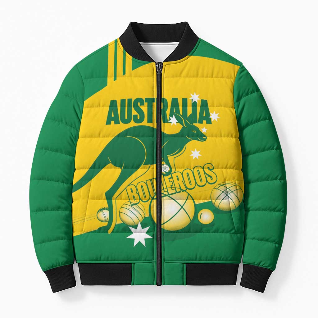 Custom Australia Petanque Bomber Puffer Jacket Aussie Kangaroo Bouleroos National Color