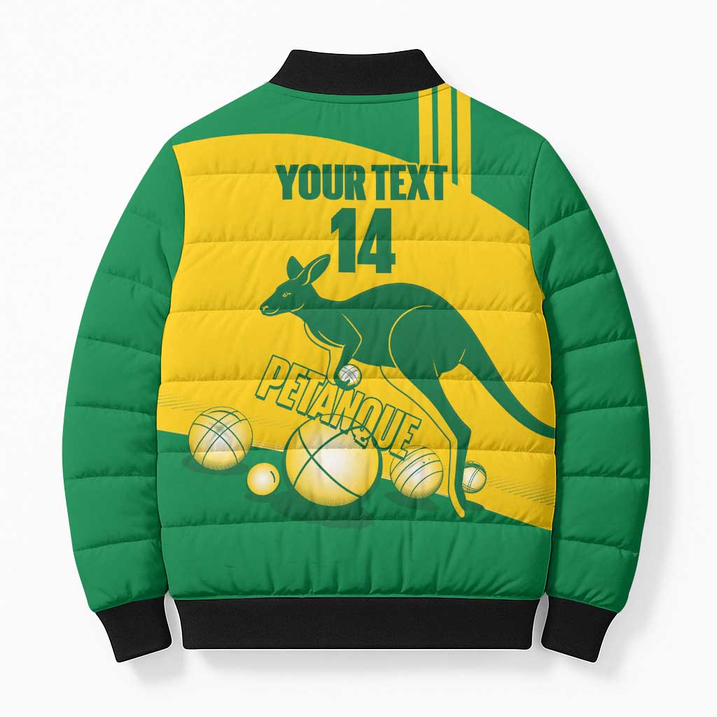 Custom Australia Petanque Bomber Puffer Jacket Aussie Kangaroo Bouleroos National Color