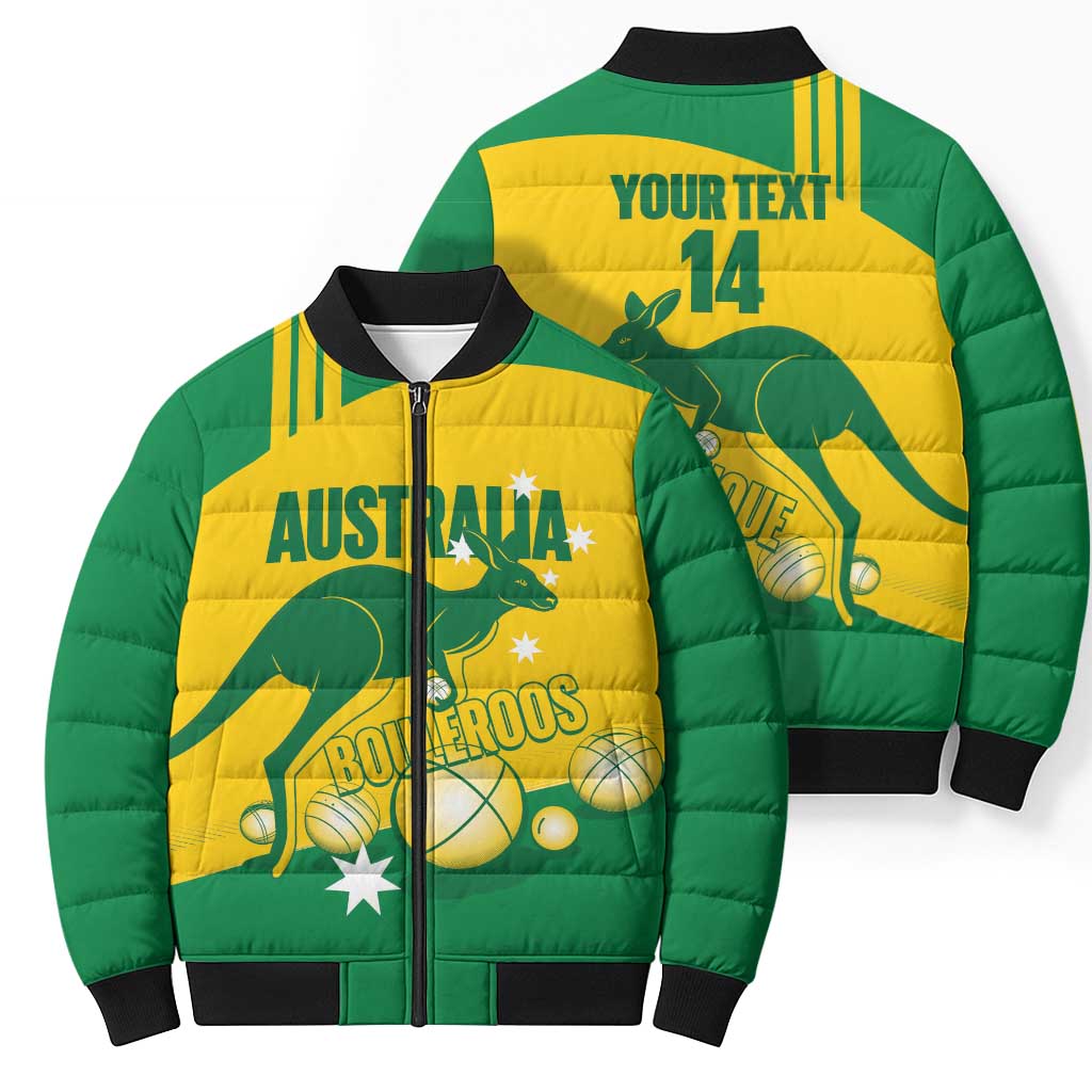 Custom Australia Petanque Bomber Puffer Jacket Aussie Kangaroo Bouleroos National Color