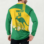 Custom Australia Petanque Button Sweatshirt Aussie Kangaroo Bouleroos National Color