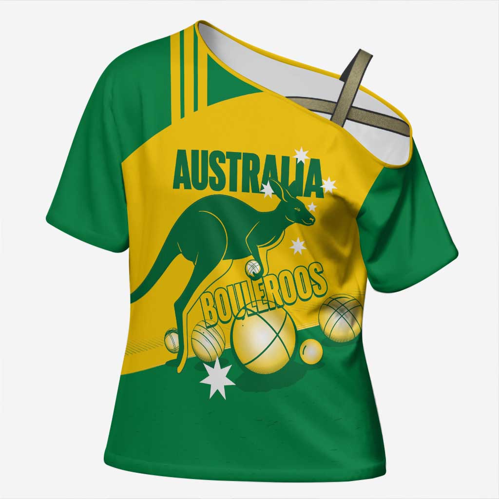 Custom Australia Petanque Cross Shoulder Shirt Aussie Kangaroo Bouleroos National Color