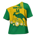 Custom Australia Petanque Cross Shoulder Shirt Aussie Kangaroo Bouleroos National Color