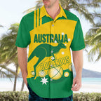 Custom Australia Petanque Hawaiian Shirt Aussie Kangaroo Bouleroos National Color