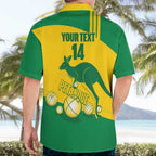 Custom Australia Petanque Hawaiian Shirt Aussie Kangaroo Bouleroos National Color