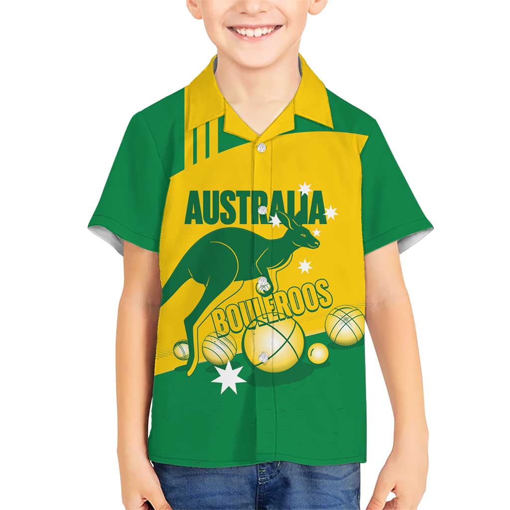 Custom Australia Petanque Hawaiian Shirt Aussie Kangaroo Bouleroos National Color