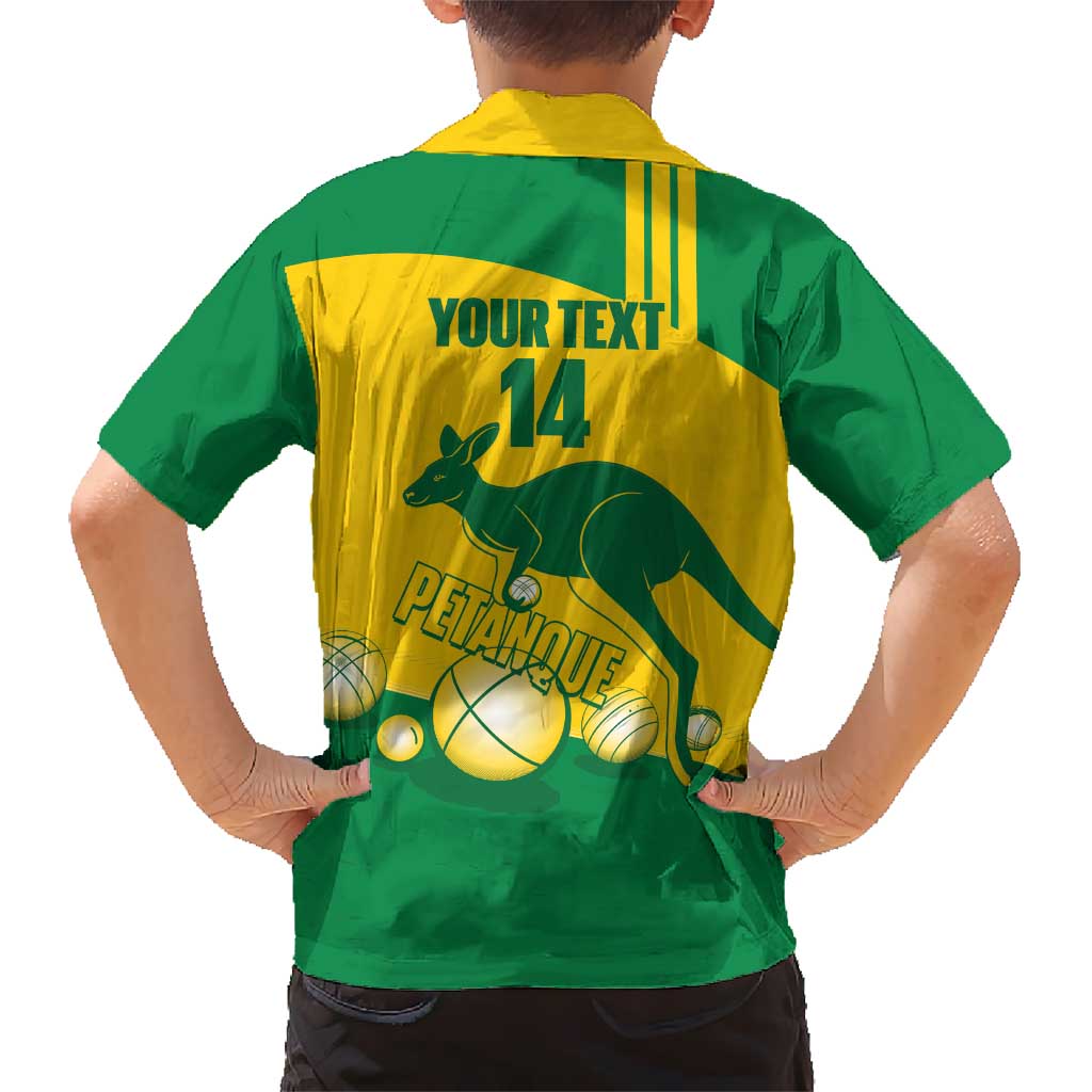 Custom Australia Petanque Hawaiian Shirt Aussie Kangaroo Bouleroos National Color