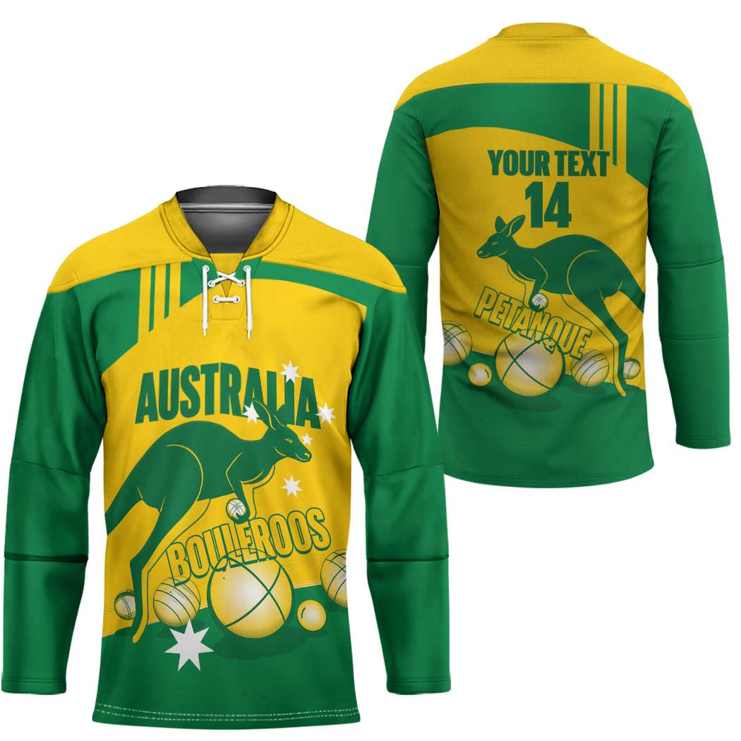 Custom Australia Petanque Hockey Jersey Aussie Kangaroo Bouleroos National Color