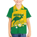 Custom Australia Petanque Kid Hawaiian Shirt Aussie Kangaroo Bouleroos National Color