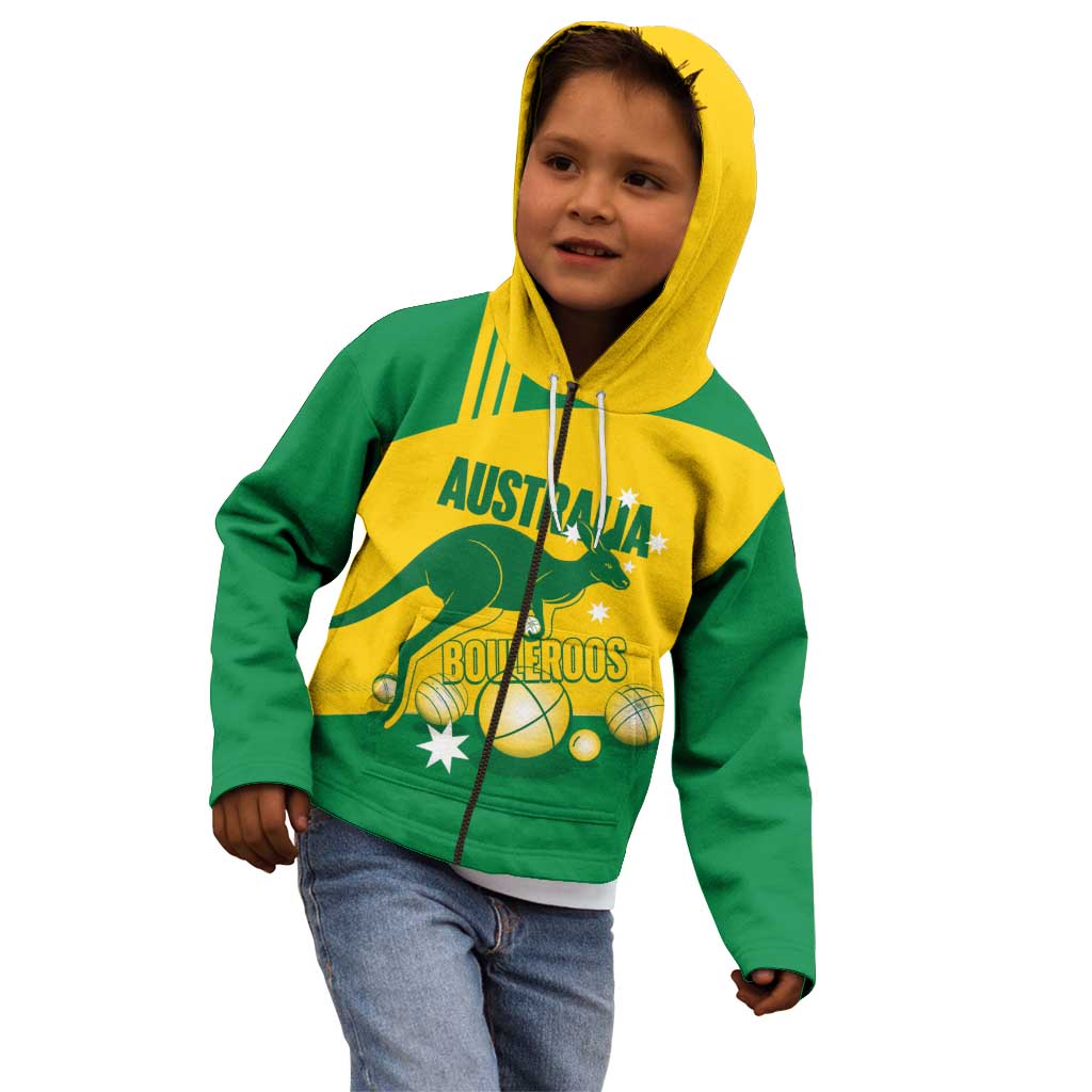 Custom Australia Petanque Kid Hoodie Aussie Kangaroo Bouleroos National Color