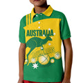 Custom Australia Petanque Kid Polo Shirt Aussie Kangaroo Bouleroos National Color