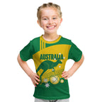 Custom Australia Petanque Kid T Shirt Aussie Kangaroo Bouleroos National Color