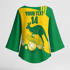 Custom Australia Petanque Kimono Sleeve Blouse Aussie Kangaroo Bouleroos National Color