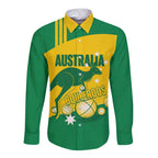 Custom Australia Petanque Long Sleeve Button Shirt Aussie Kangaroo Bouleroos National Color