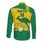 Custom Australia Petanque Long Sleeve Button Shirt Aussie Kangaroo Bouleroos National Color