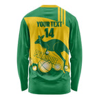 Custom Australia Petanque Long Sleeve Shirt Aussie Kangaroo Bouleroos National Color