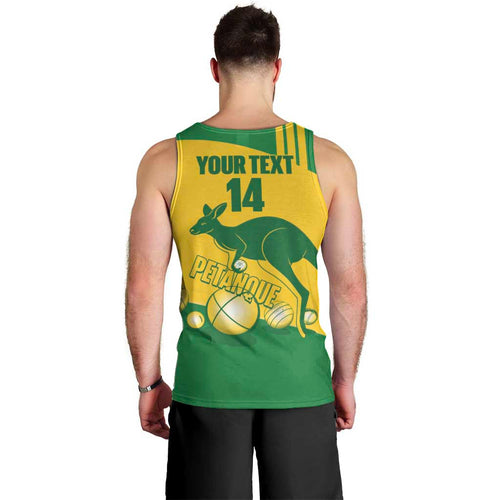 Custom Australia Petanque Men Tank Top Aussie Kangaroo Bouleroos National Color