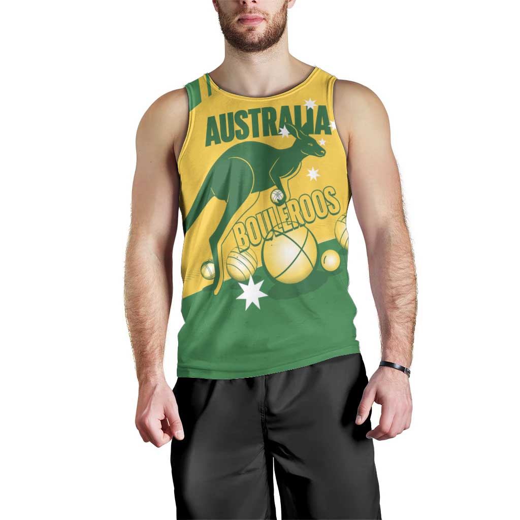 Custom Australia Petanque Men Tank Top Aussie Kangaroo Bouleroos National Color
