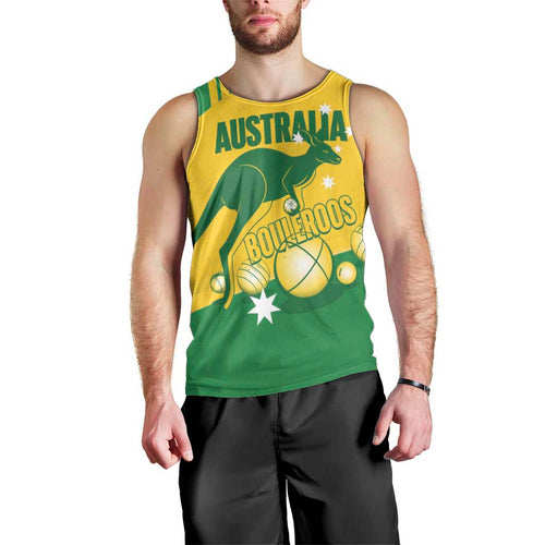 Custom Australia Petanque Men Tank Top Aussie Kangaroo Bouleroos National Color