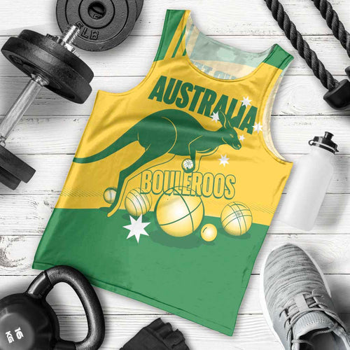 Custom Australia Petanque Men Tank Top Aussie Kangaroo Bouleroos National Color