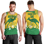 Custom Australia Petanque Men Tank Top Aussie Kangaroo Bouleroos National Color