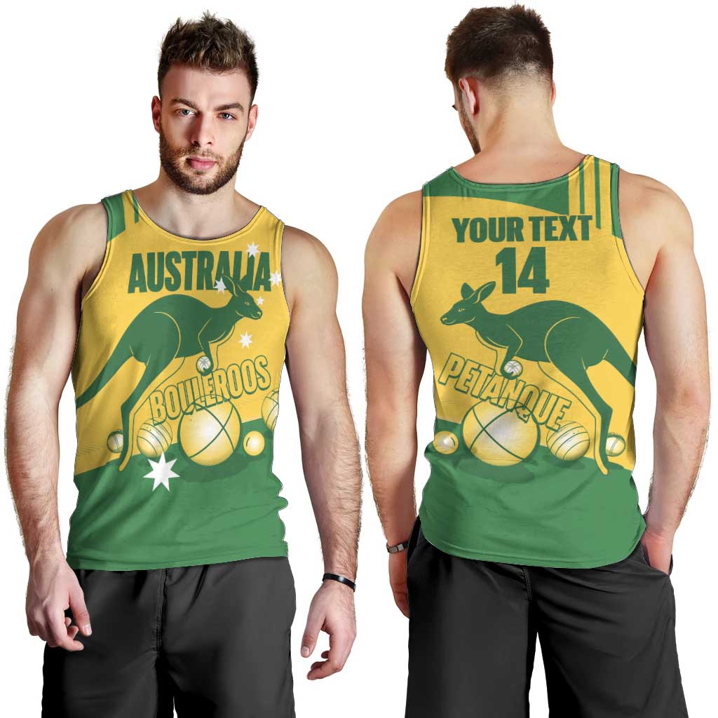 Custom Australia Petanque Men Tank Top Aussie Kangaroo Bouleroos National Color