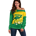 Custom Australia Petanque Off Shoulder Sweater Aussie Kangaroo Bouleroos National Color