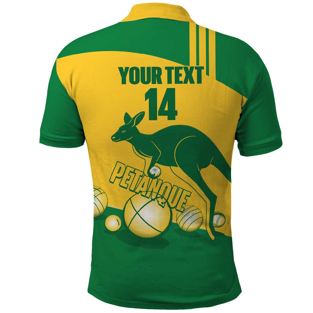 Custom Australia Petanque Polo Shirt Aussie Kangaroo Bouleroos National Color