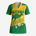 Custom Australia Petanque Scrub Top Aussie Kangaroo Bouleroos National Color