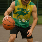 Custom Australia Petanque Sleeveless Hoodie Aussie Kangaroo Bouleroos National Color