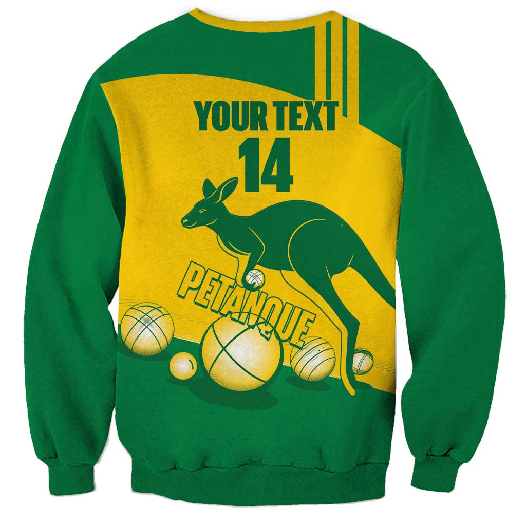 Custom Australia Petanque Sweatshirt Aussie Kangaroo Bouleroos National Color