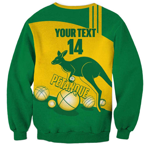 Custom Australia Petanque Sweatshirt Aussie Kangaroo Bouleroos National Color