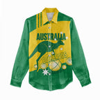 Custom Australia Petanque Women Casual Shirt Aussie Kangaroo Bouleroos National Color