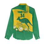 Custom Australia Petanque Women Casual Shirt Aussie Kangaroo Bouleroos National Color