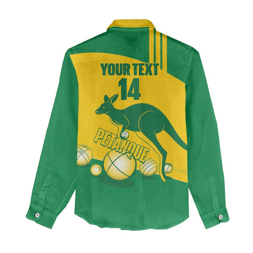 Custom Australia Petanque Women Casual Shirt Aussie Kangaroo Bouleroos National Color