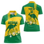Custom Australia Petanque Women Polo Shirt Aussie Kangaroo Bouleroos National Color