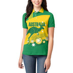 Custom Australia Petanque Women Polo Shirt Aussie Kangaroo Bouleroos National Color