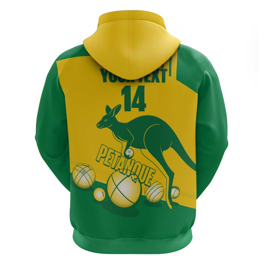 Custom Australia Petanque Zip Hoodie Aussie Kangaroo Bouleroos National Color