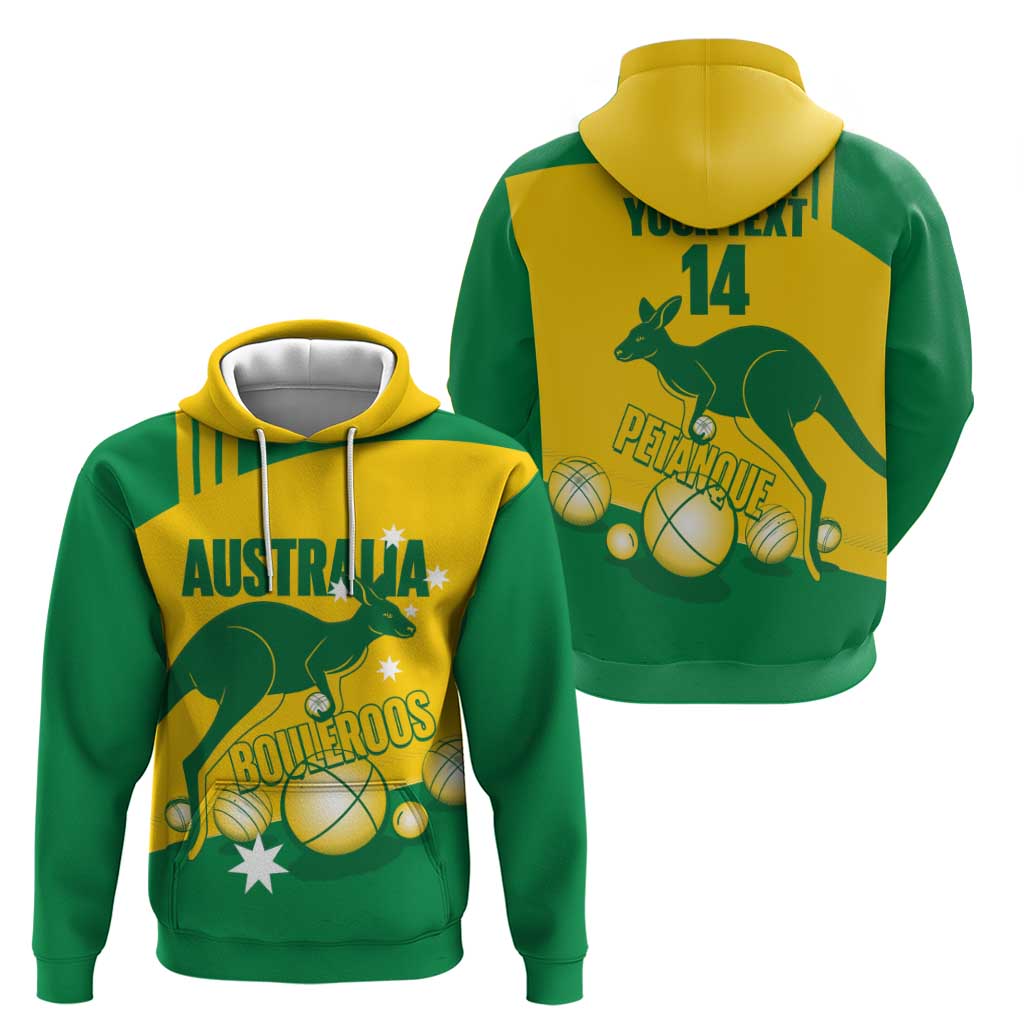 Custom Australia Petanque Zip Hoodie Aussie Kangaroo Bouleroos National Color