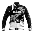 Custom New Zealand Silver Fern Petanque Baseball Jacket Aotearoa Maori Pattern