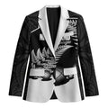 Custom New Zealand Silver Fern Petanque Blazer Aotearoa Maori Pattern