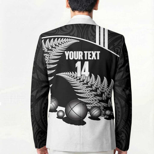 Custom New Zealand Silver Fern Petanque Blazer Aotearoa Maori Pattern