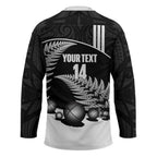 Custom New Zealand Silver Fern Petanque Hockey Jersey Aotearoa Maori Pattern